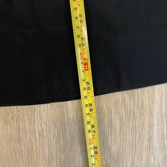 LOFT Black A-Line Skirt XS Satin Feel Polyester Midi Skirt Minimalist Preowned - Picture 5 of 7